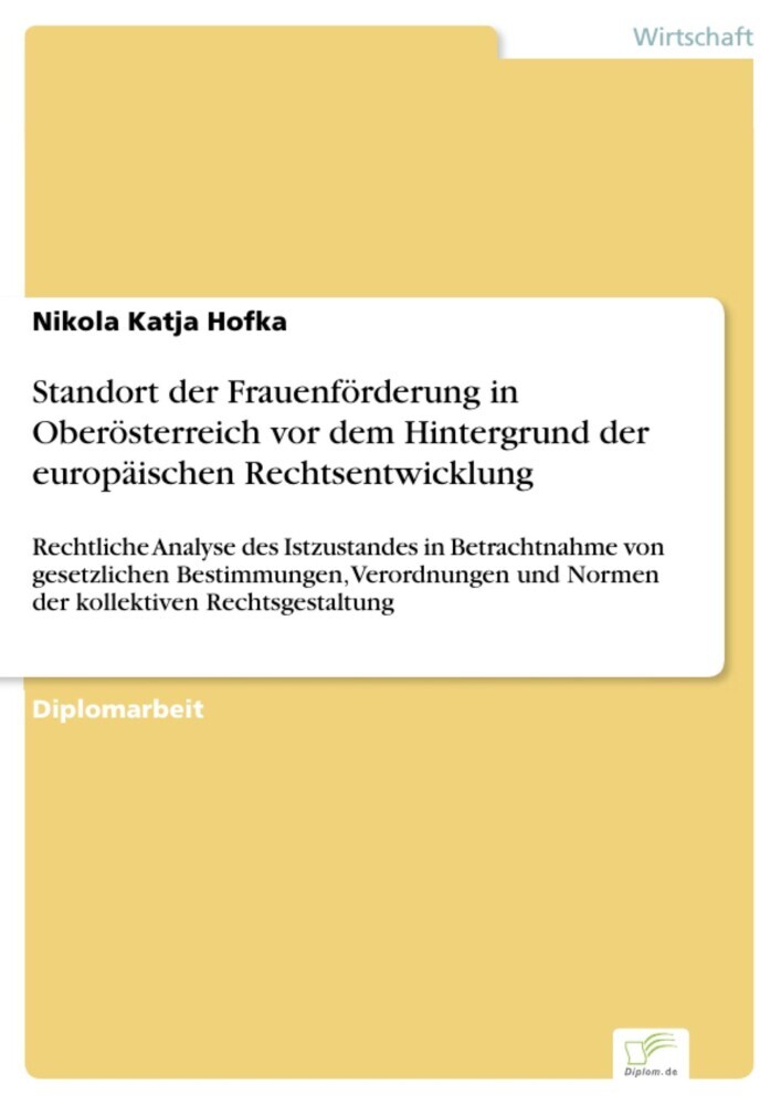 Standort der Frauenförderung in Oberösterreich vor dem Hintergrund der europäischen Rechtsentwicklung main product photo