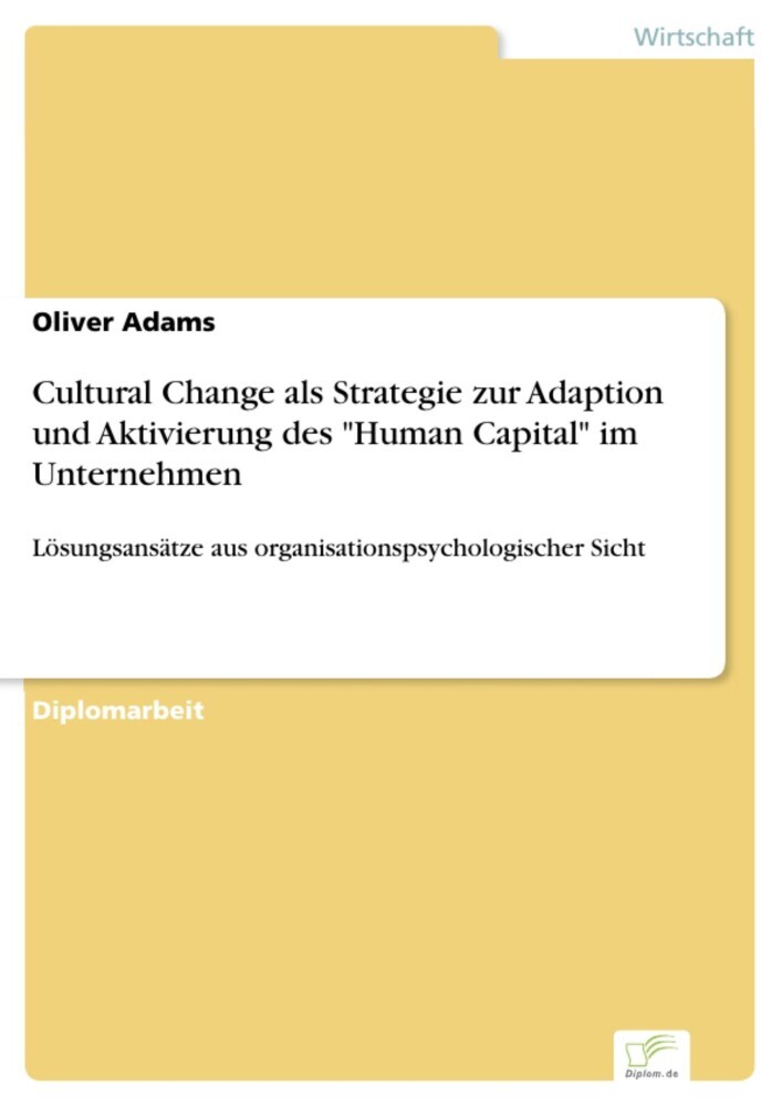 Cultural Change als Strategie zur Adaption und Aktivierung des 'Human Capital' im Unternehmen main product photo