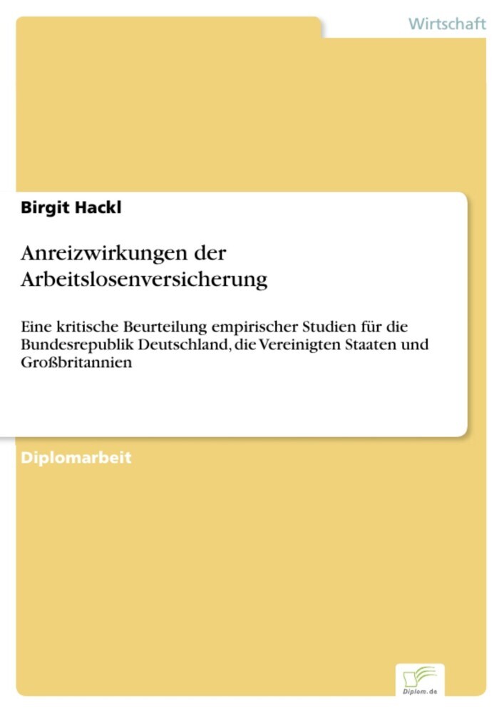 Anreizwirkungen der Arbeitslosenversicherung main product photo