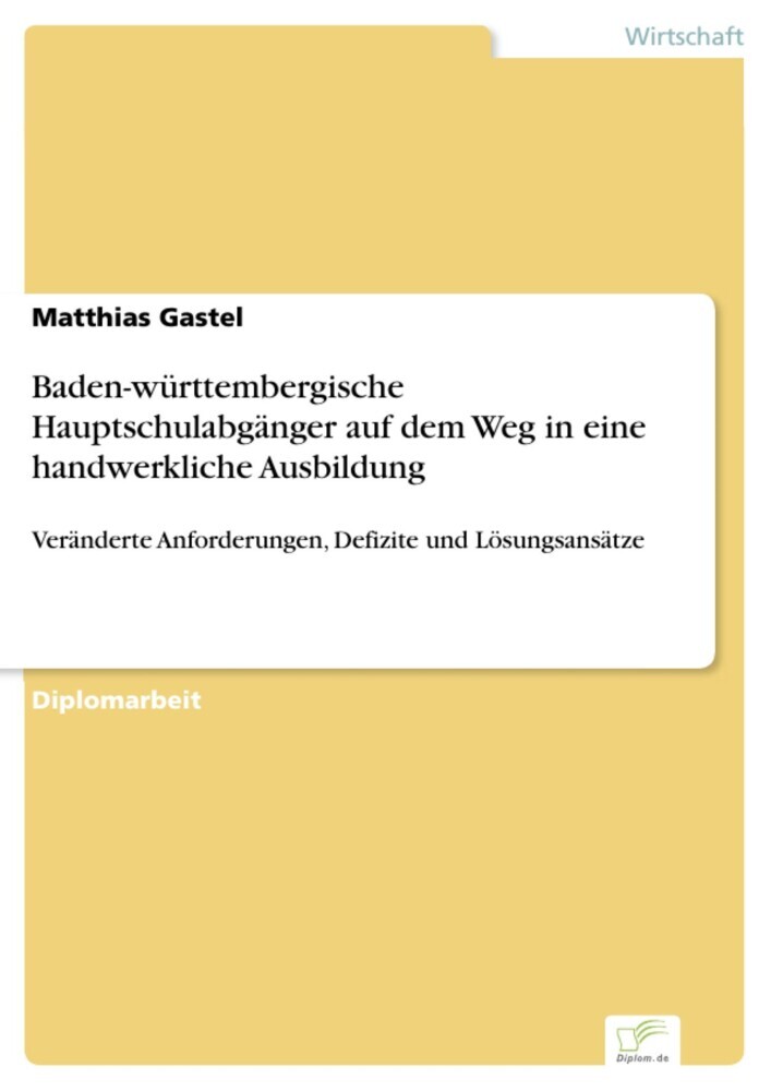 Baden-württembergische Hauptschulabgänger auf dem Weg in eine handwerkliche Ausbildung main product photo