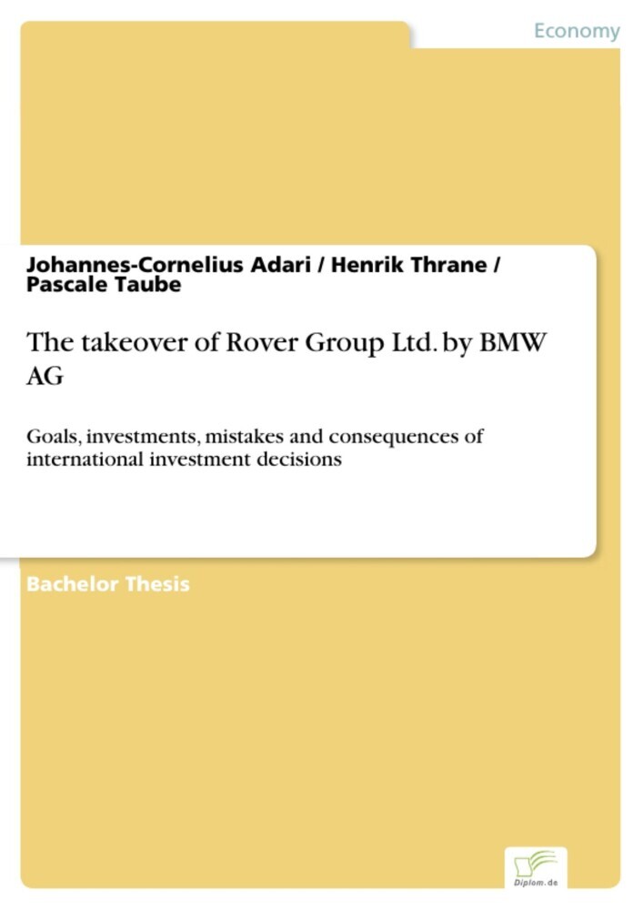 The takeover of Rover Group Ltd. by BMW AG main product photo