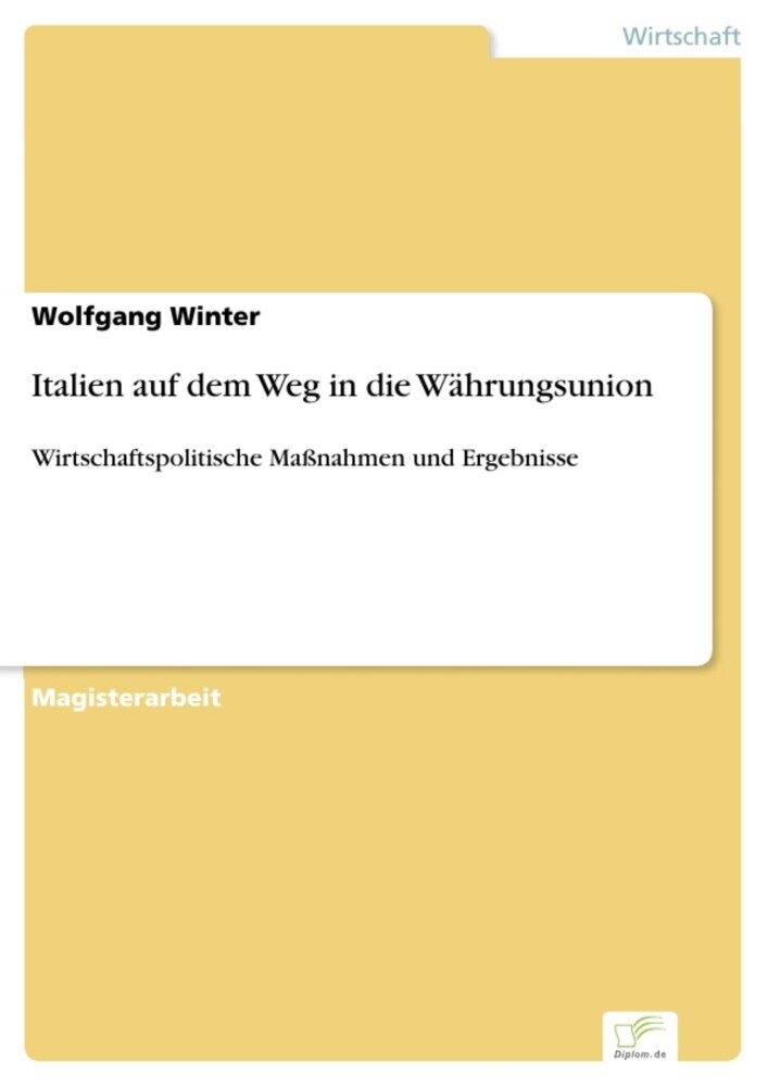 Italien auf dem Weg in die Währungsunion main product photo