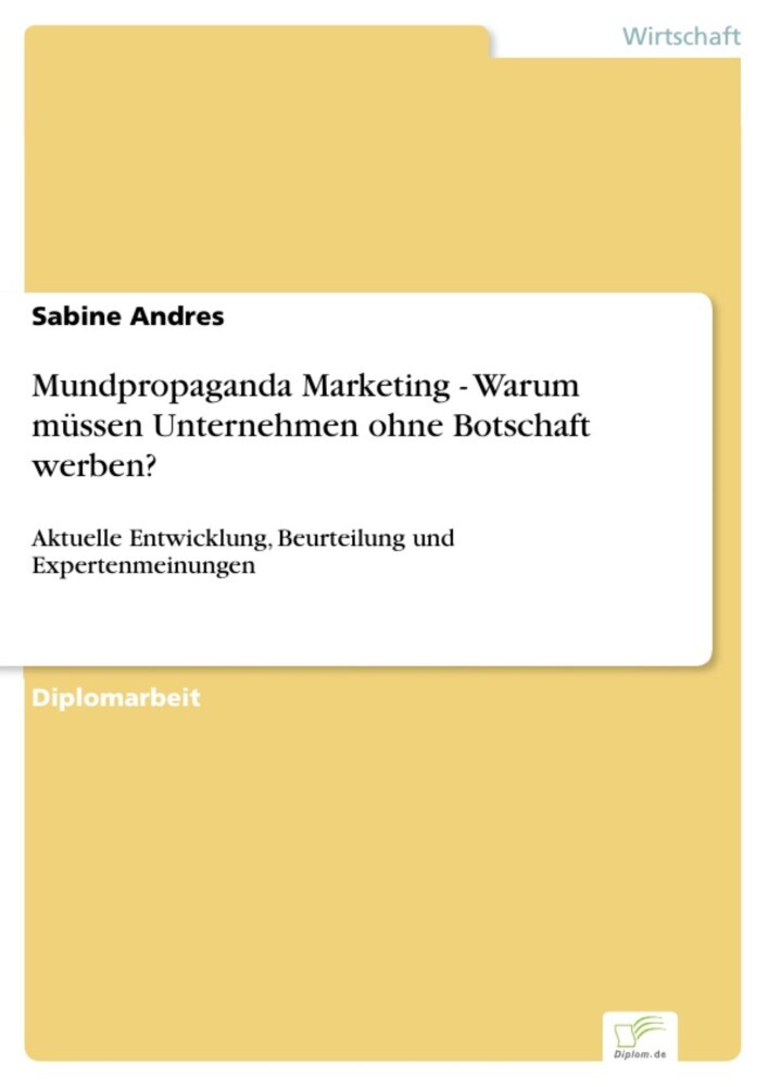 Mundpropaganda Marketing - Warum müssen Unternehmen ohne Botschaft werben? main product photo