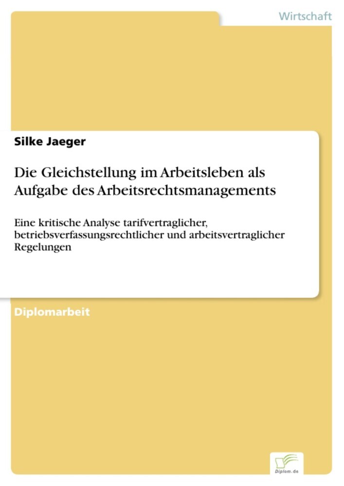 Die Gleichstellung im Arbeitsleben als Aufgabe des Arbeitsrechtsmanagements main product photo
