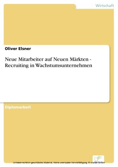 Neue Mitarbeiter auf Neuen Märkten - Recruiting in Wachstumsunternehmen main product photo