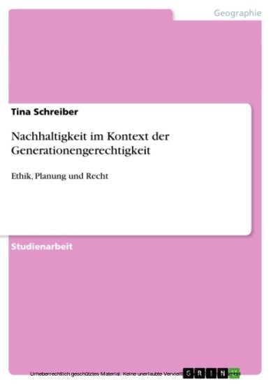 Nachhaltigkeit im Kontext der Generationengerechtigkeit main product photo
