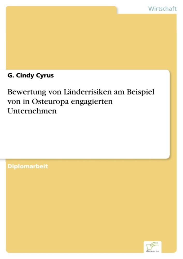 Bewertung von Länderrisiken am Beispiel von in Osteuropa engagierten Unternehmen main product photo