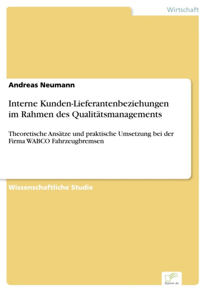 Interne Kunden-Lieferantenbeziehungen im Rahmen des Qualitätsmanagements main product photo