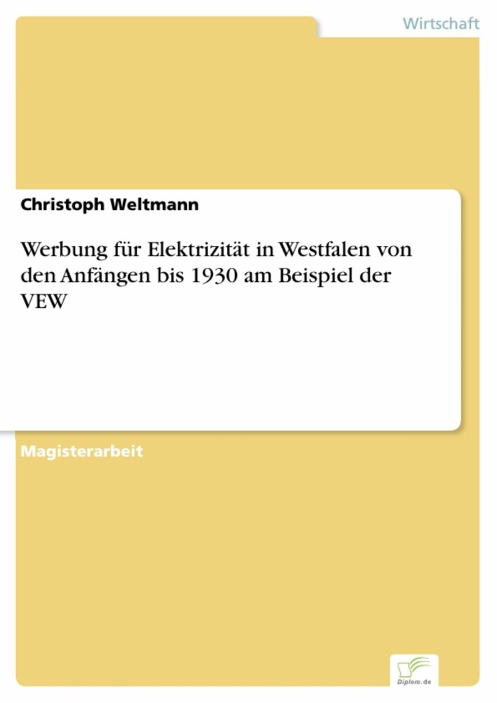 Werbung für Elektrizität in Westfalen von den Anfängen bis 1930 am Beispiel der VEW main product photo