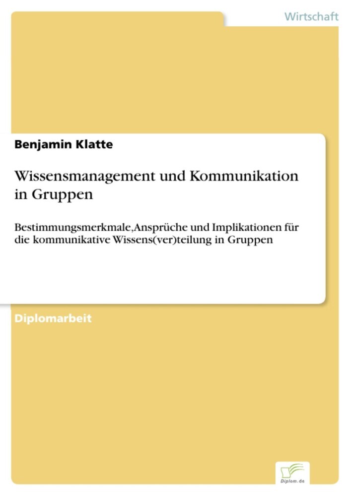 Wissensmanagement und Kommunikation in Gruppen main product photo