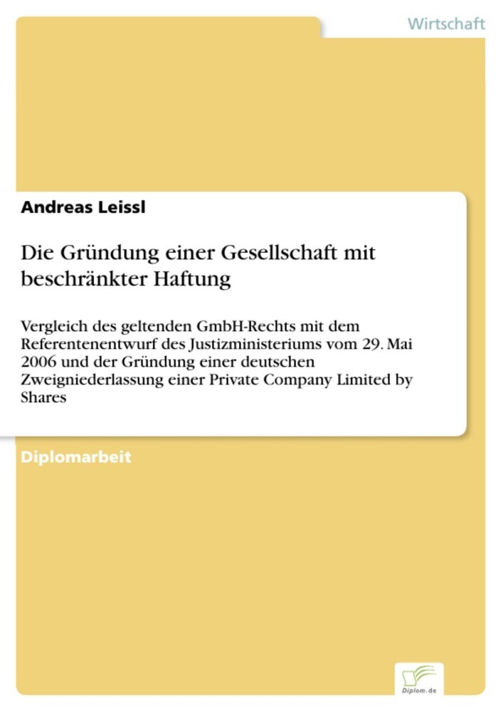 Die Gründung einer Gesellschaft mit beschränkter Haftung main product photo