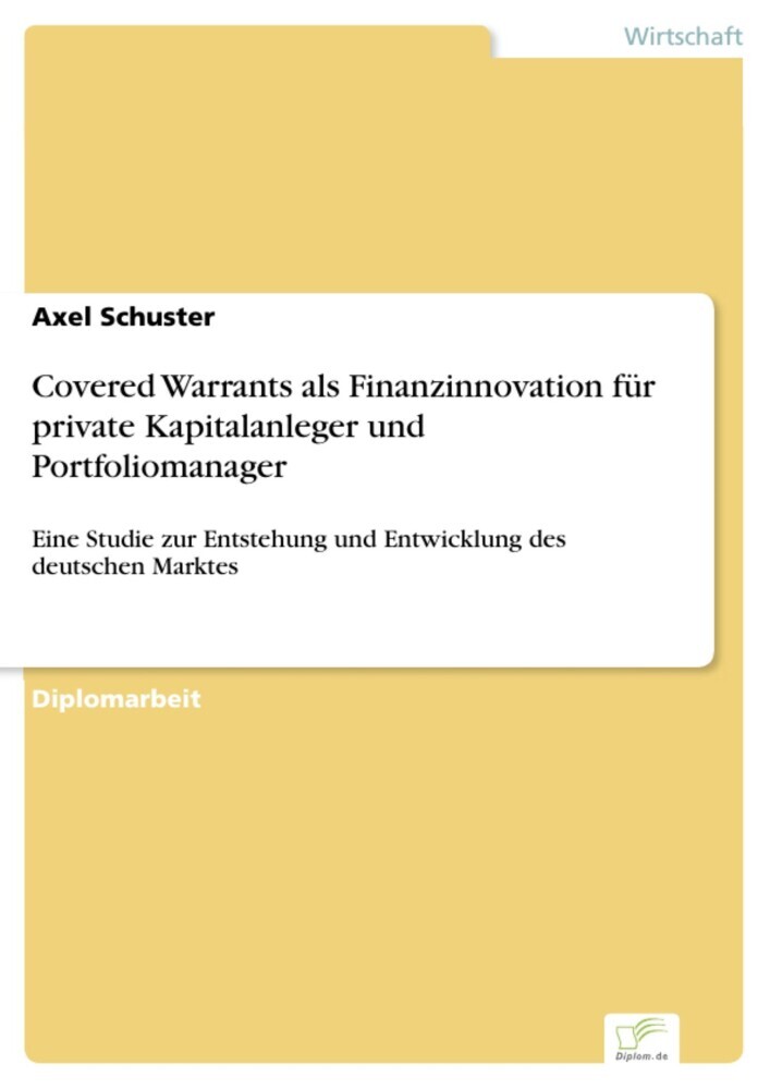 Covered Warrants als Finanzinnovation für private Kapitalanleger und Portfoliomanager main product photo