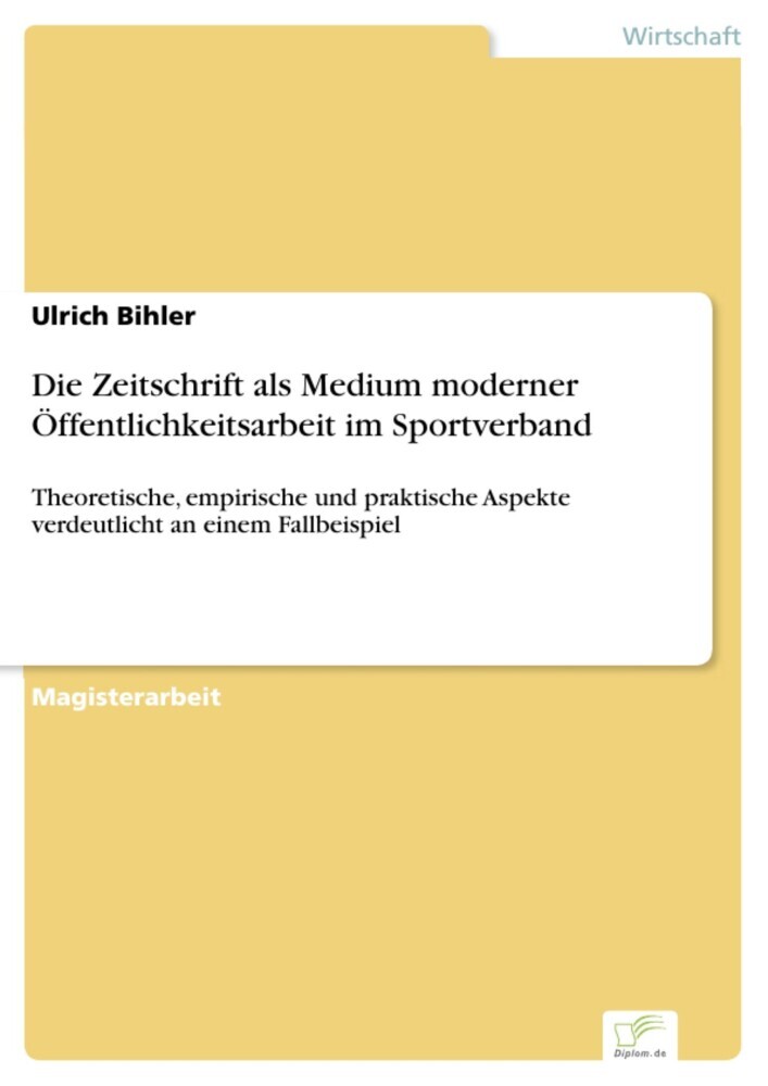 Die Zeitschrift als Medium moderner Öffentlichkeitsarbeit im Sportverband main product photo