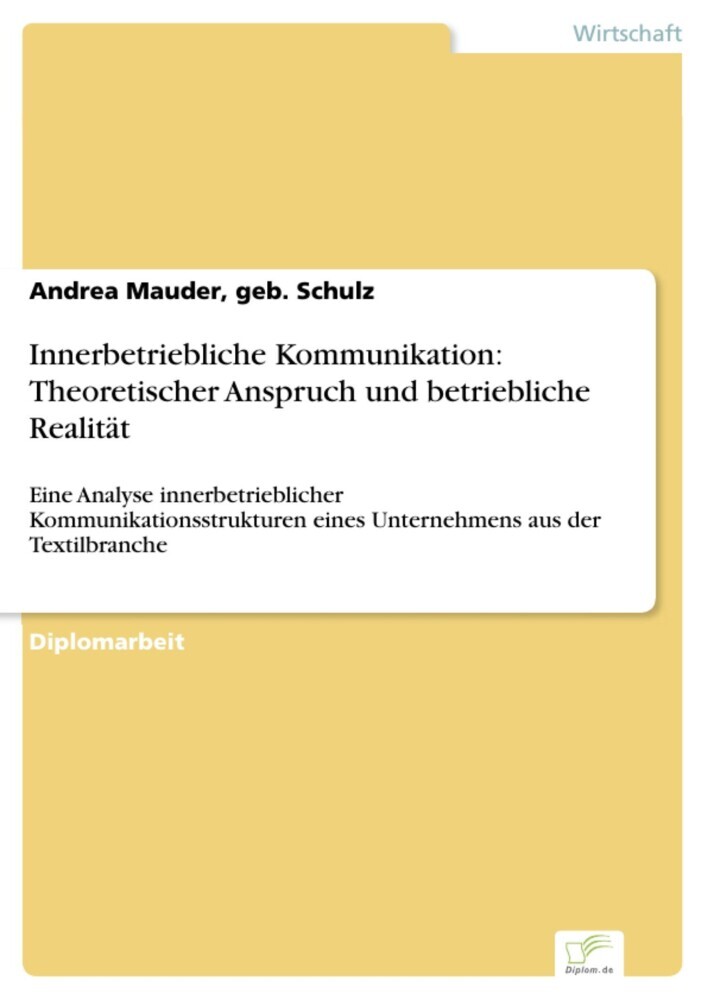 Innerbetriebliche Kommunikation: Theoretischer Anspruch und betriebliche Realität main product photo