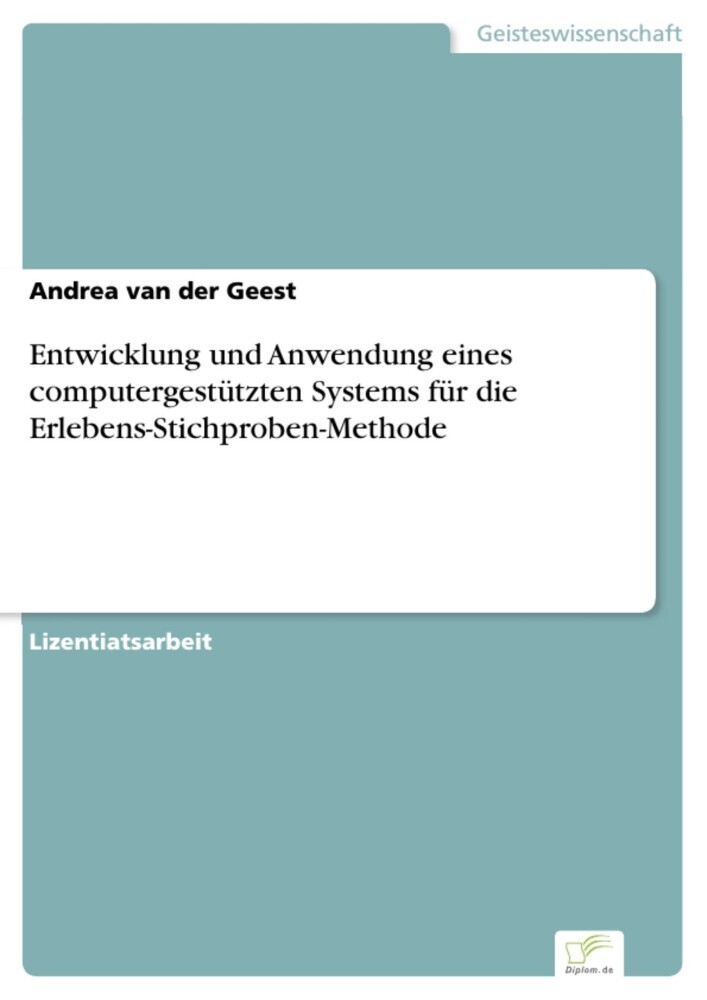 Entwicklung und Anwendung eines computergestützten Systems für die Erlebens-Stichproben-Methode main product photo