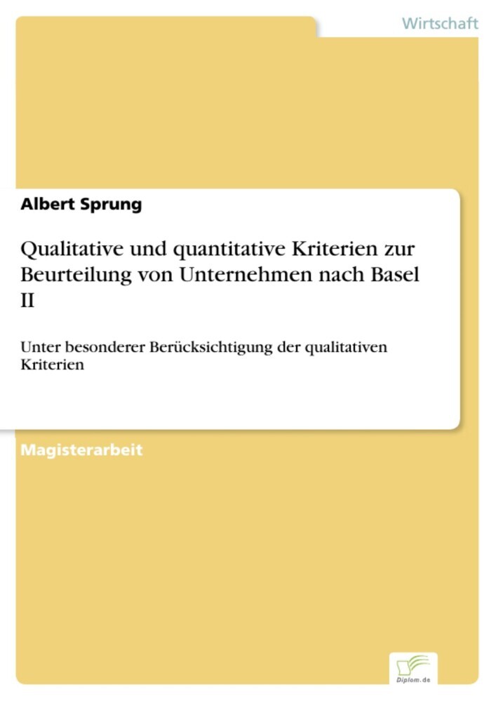 Qualitative und quantitative Kriterien zur Beurteilung von Unternehmen nach Basel II main product photo