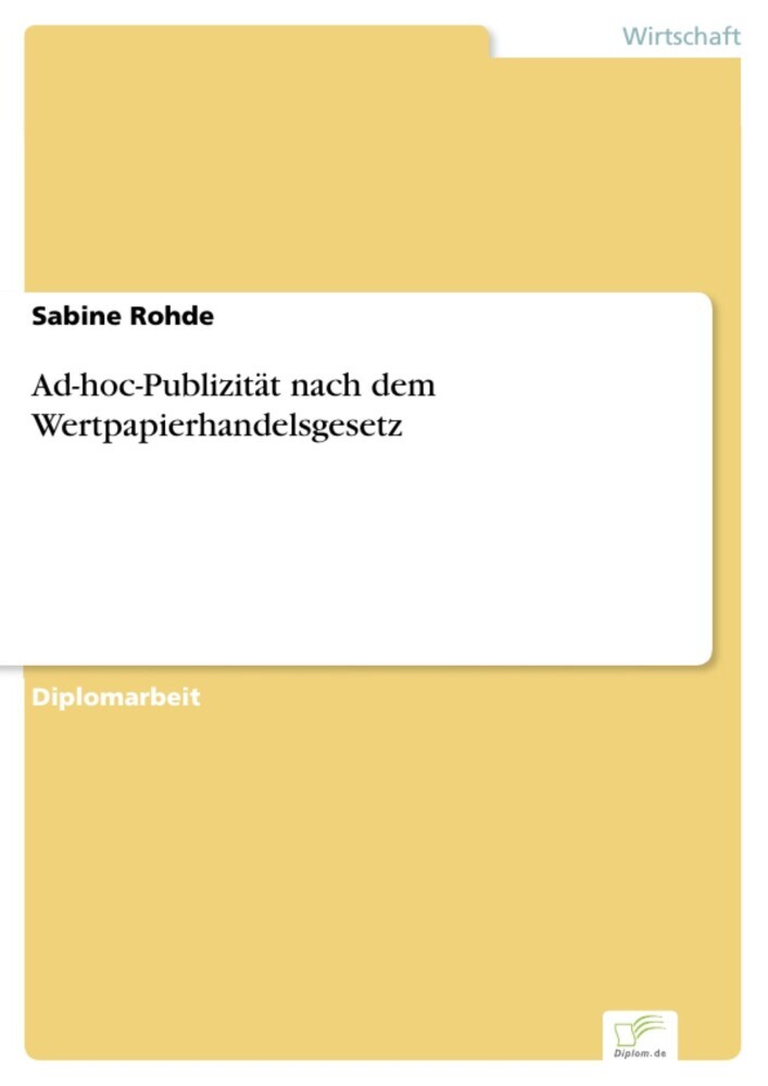 Ad-hoc-Publizität nach dem Wertpapierhandelsgesetz main product photo