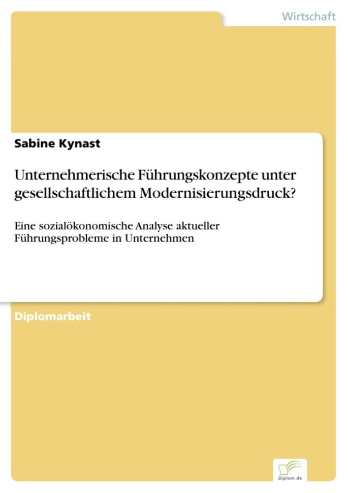 Unternehmerische Führungskonzepte unter gesellschaftlichem Modernisierungsdruck? main product photo