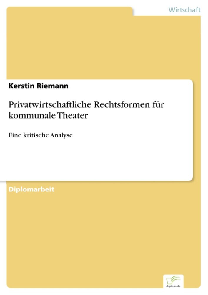 Privatwirtschaftliche Rechtsformen für kommunale Theater main product photo