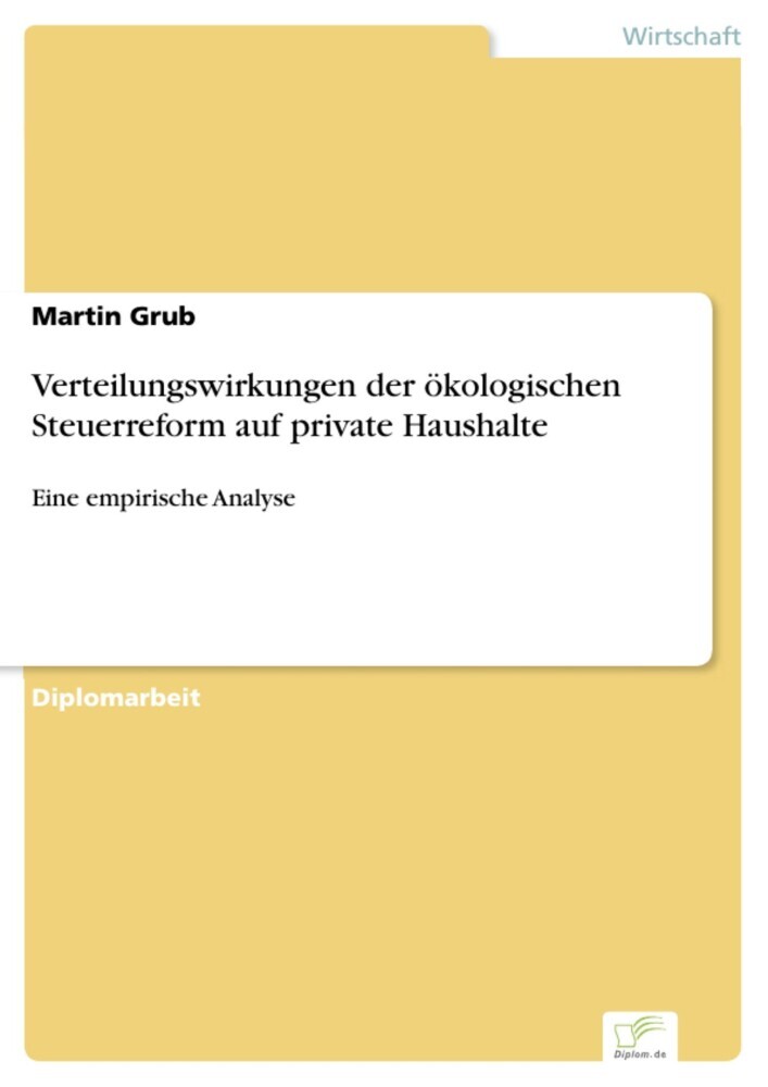 Verteilungswirkungen der ökologischen Steuerreform auf private Haushalte main product photo