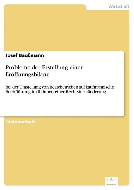 Probleme der Erstellung einer Eröffnungsbilanz main product photo
