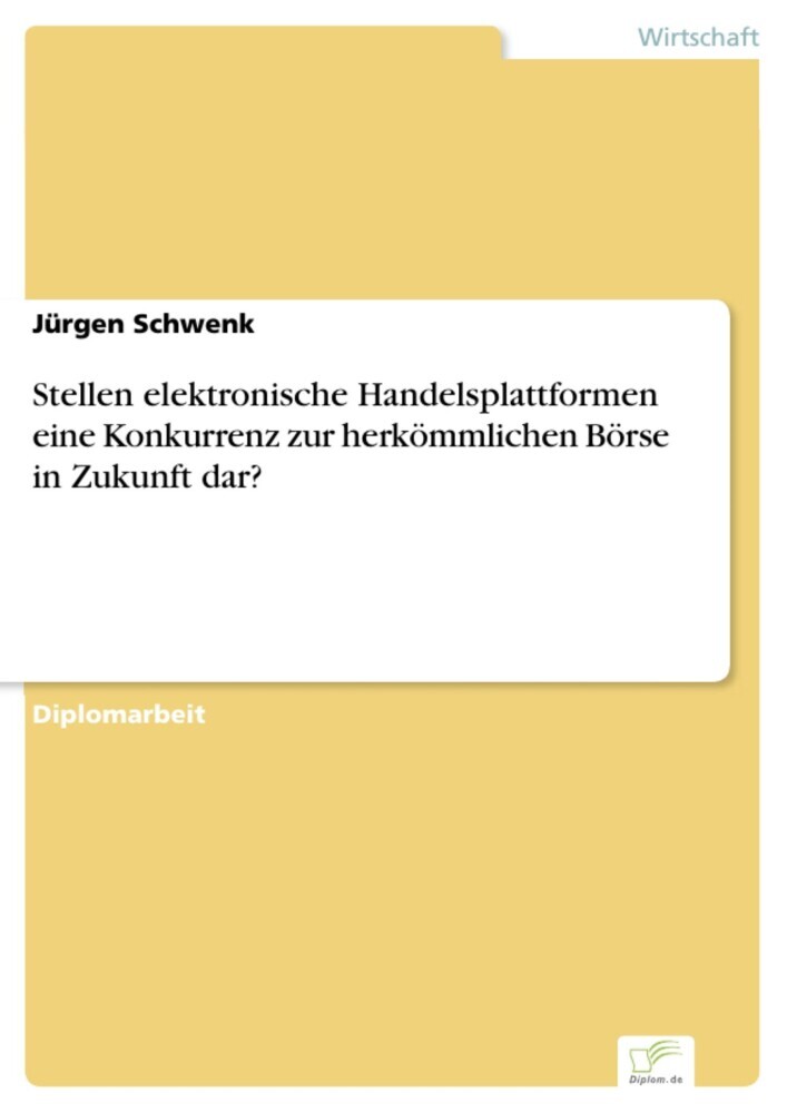 Stellen elektronische Handelsplattformen eine Konkurrenz zur herkömmlichen Börse in Zukunft dar? main product photo