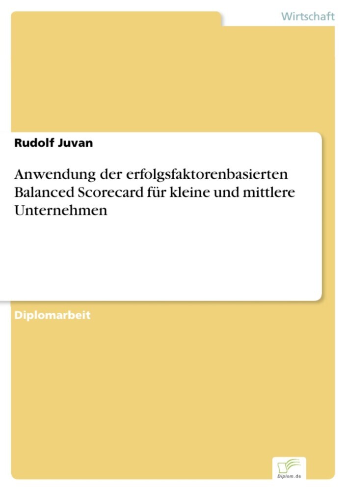 Anwendung der erfolgsfaktorenbasierten Balanced Scorecard für kleine und mittlere Unternehmen main product photo