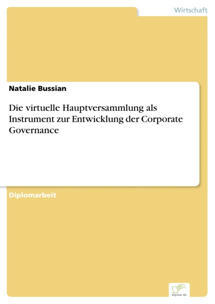 Die virtuelle Hauptversammlung als Instrument zur Entwicklung der Corporate Governance main product photo