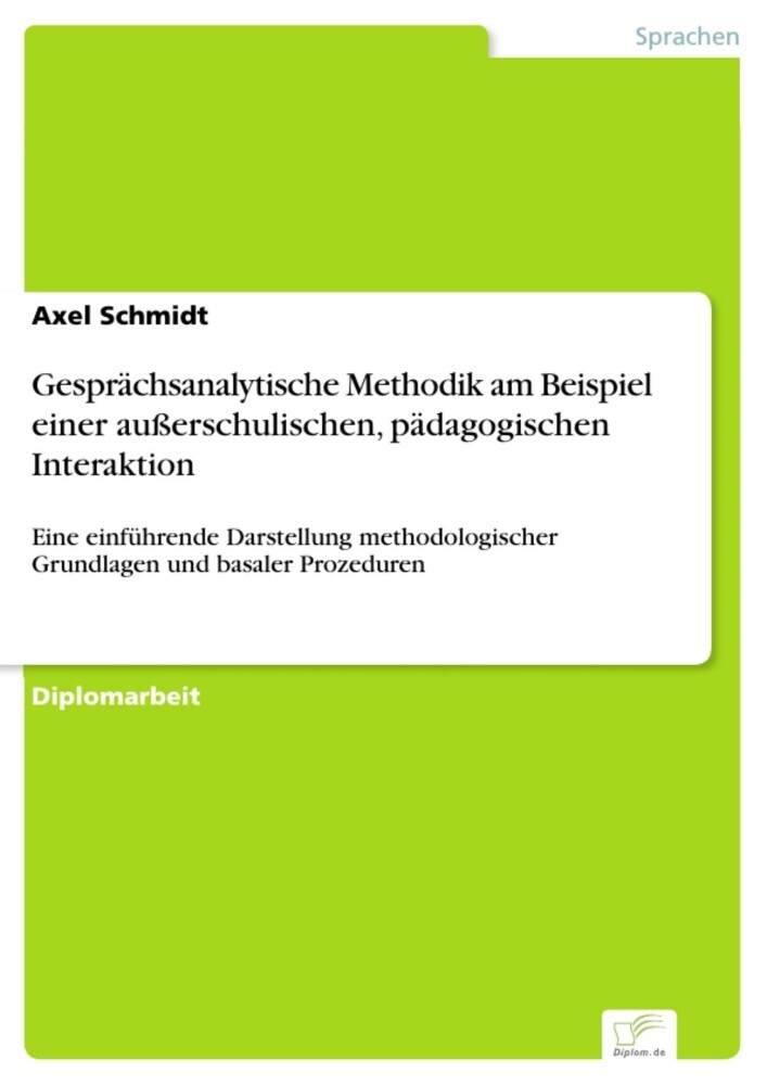Gesprächsanalytische Methodik am Beispiel einer außerschulischen, pädagogischen Interaktion main product photo