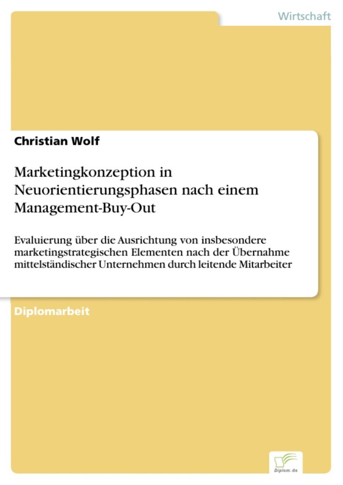 Marketingkonzeption in Neuorientierungsphasen nach einem Management-Buy-Out main product photo
