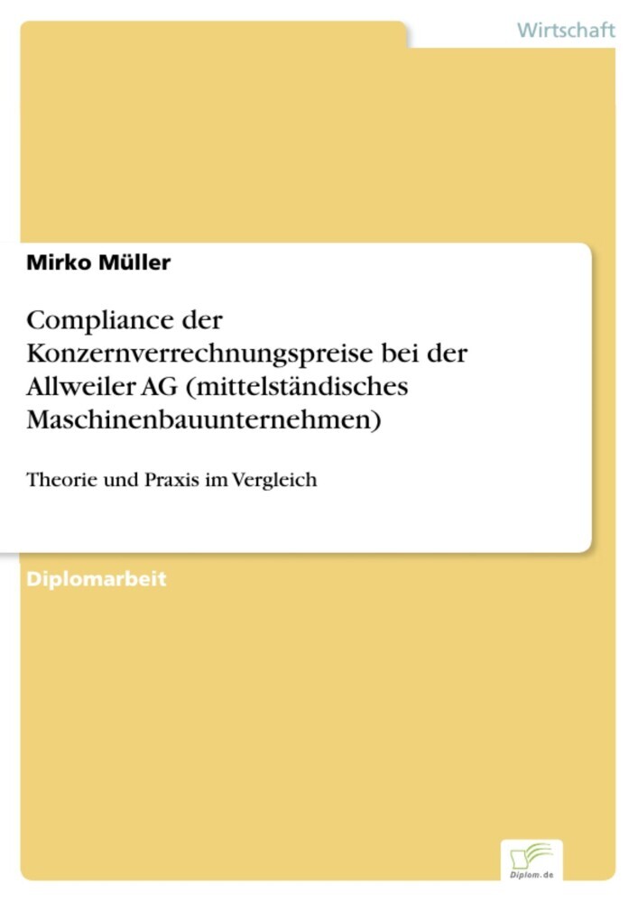 Compliance der Konzernverrechnungspreise bei der Allweiler AG (mittelständisches Maschinenbauunternehmen) main product photo