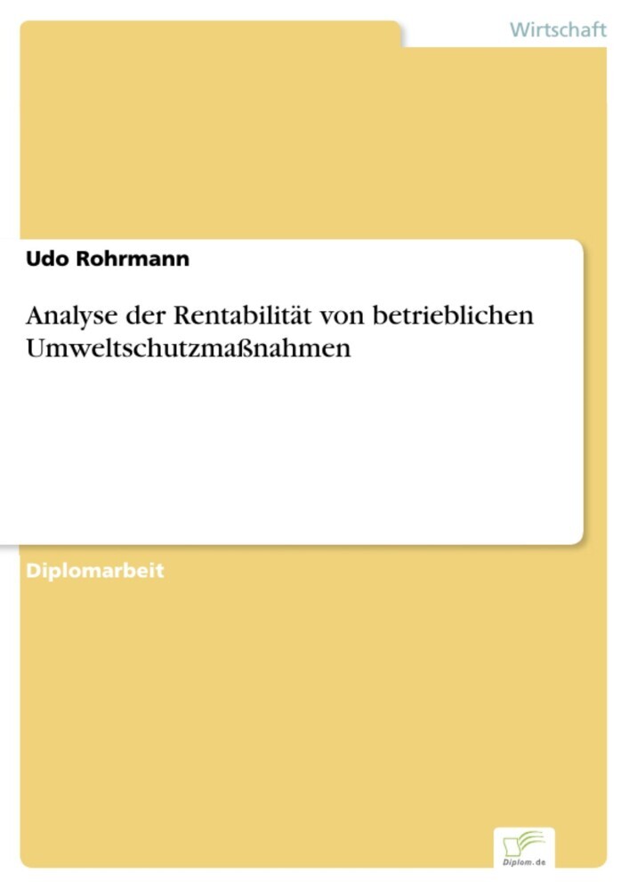 Analyse der Rentabilität von betrieblichen Umweltschutzmaßnahmen main product photo