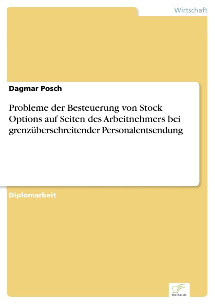 Probleme der Besteuerung von Stock Options auf Seiten des Arbeitnehmers bei grenzüberschreitender Personalentsendung main product photo