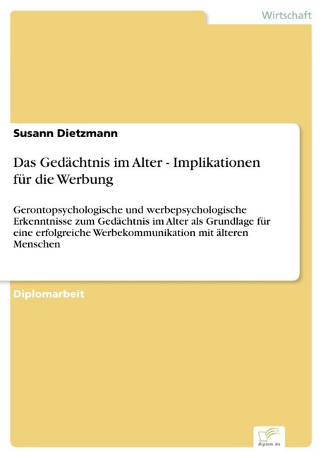 Das Gedächtnis im Alter - Implikationen für die Werbung main product photo