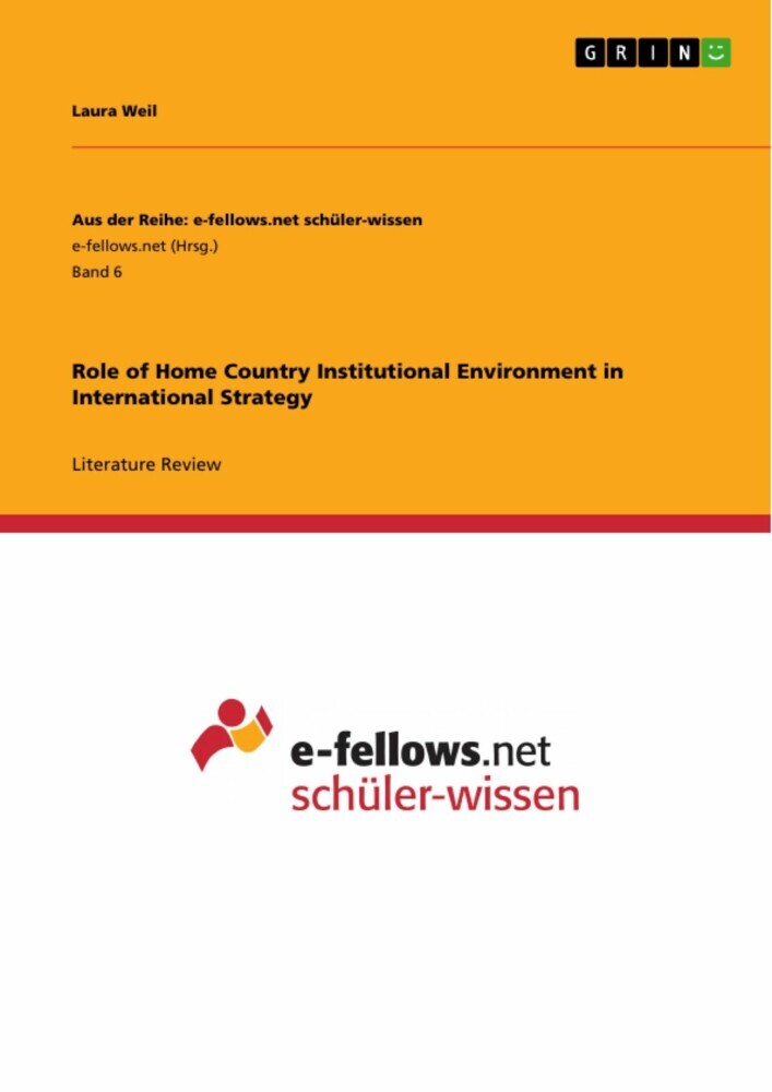Role of Home Country Institutional Environment in International Strategy main product photo