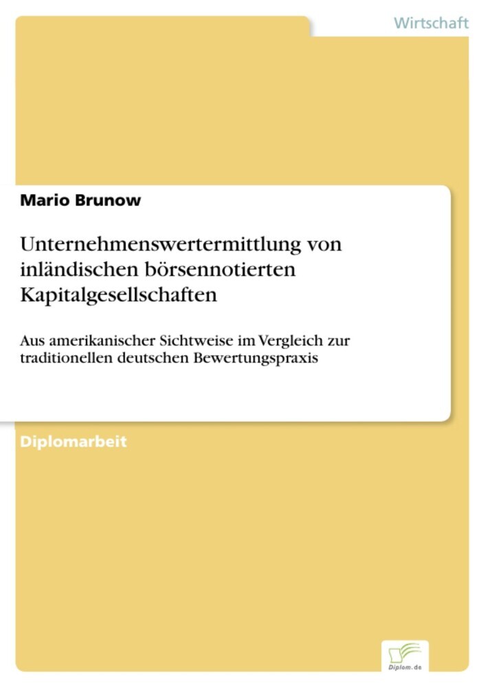 Unternehmenswertermittlung von inländischen börsennotierten Kapitalgesellschaften main product photo