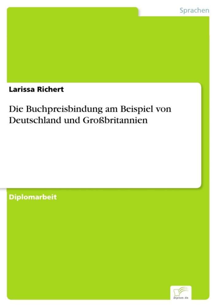 Die Buchpreisbindung am Beispiel von Deutschland und Großbritannien main product photo
