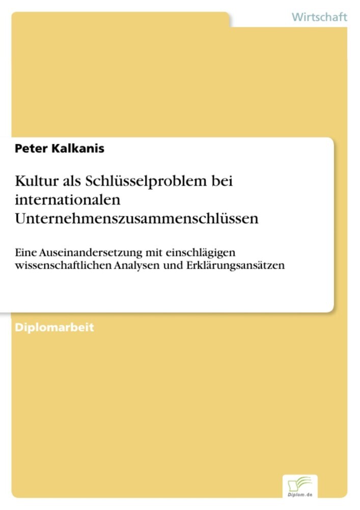 Kultur als Schlüsselproblem bei internationalen Unternehmenszusammenschlüssen main product photo
