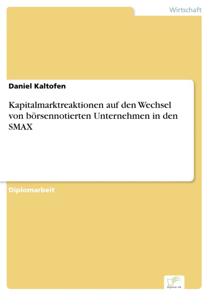 Kapitalmarktreaktionen auf den Wechsel von börsennotierten Unternehmen in den SMAX main product photo