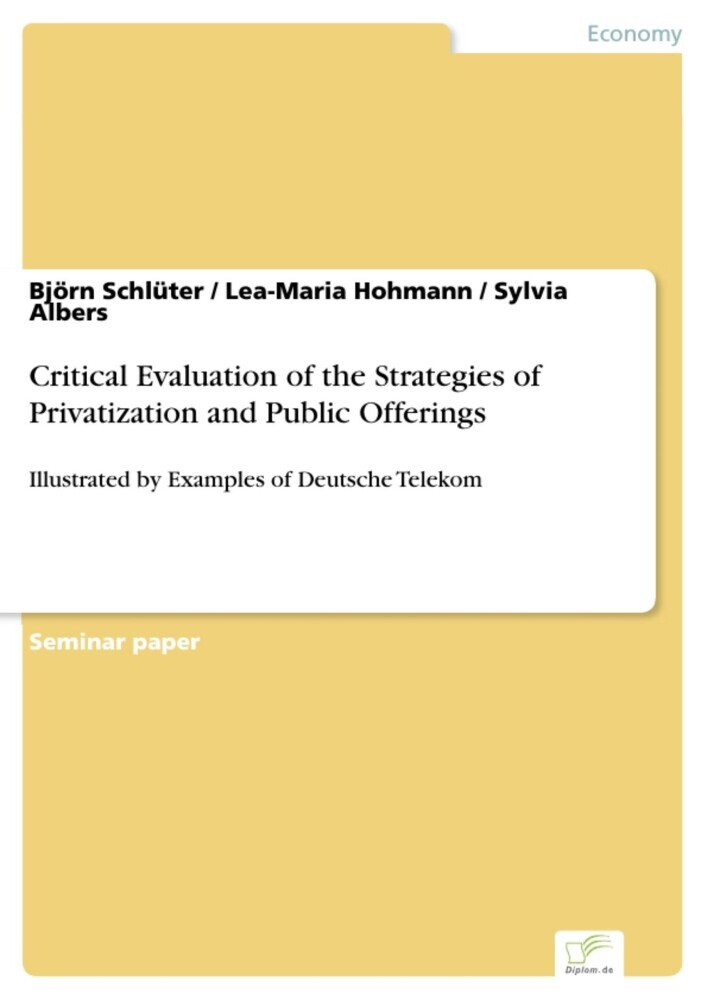 Critical Evaluation of the Strategies of Privatization and Public Offerings main product photo