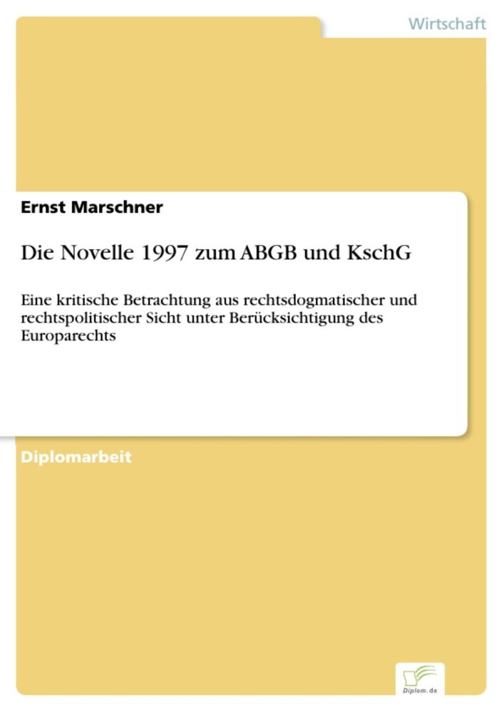 Die Novelle 1997 zum ABGB und KschG main product photo