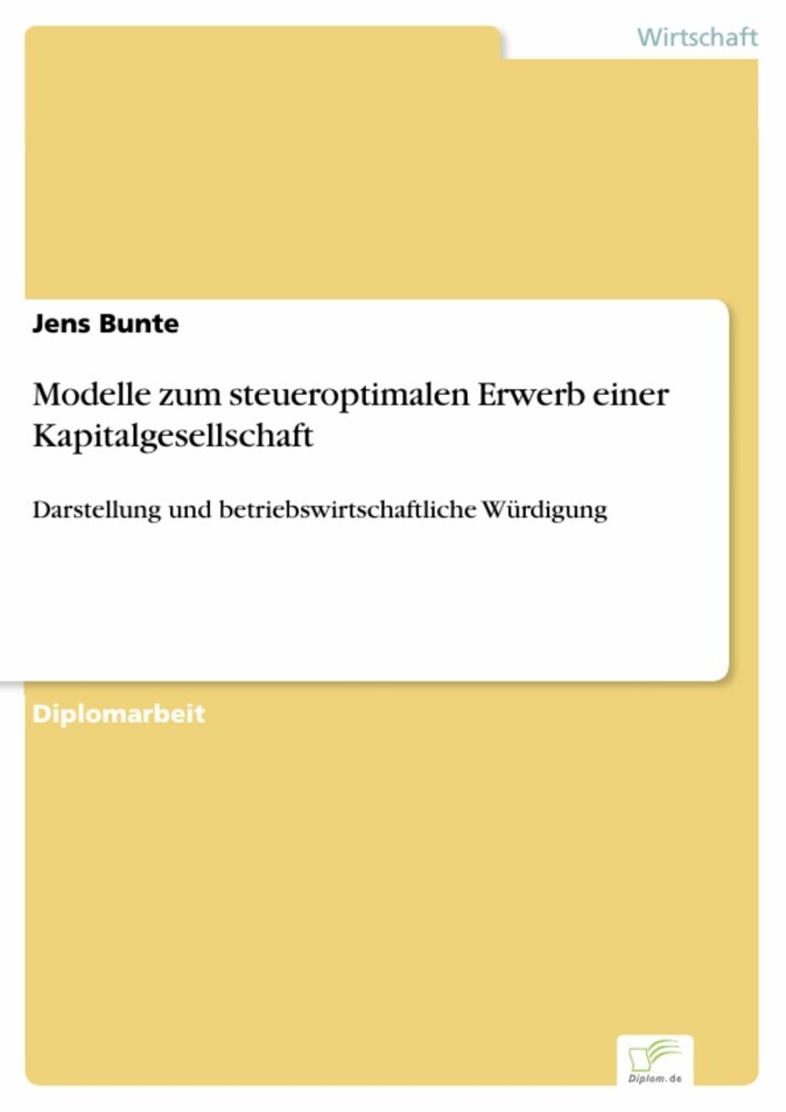 Modelle zum steueroptimalen Erwerb einer Kapitalgesellschaft main product photo