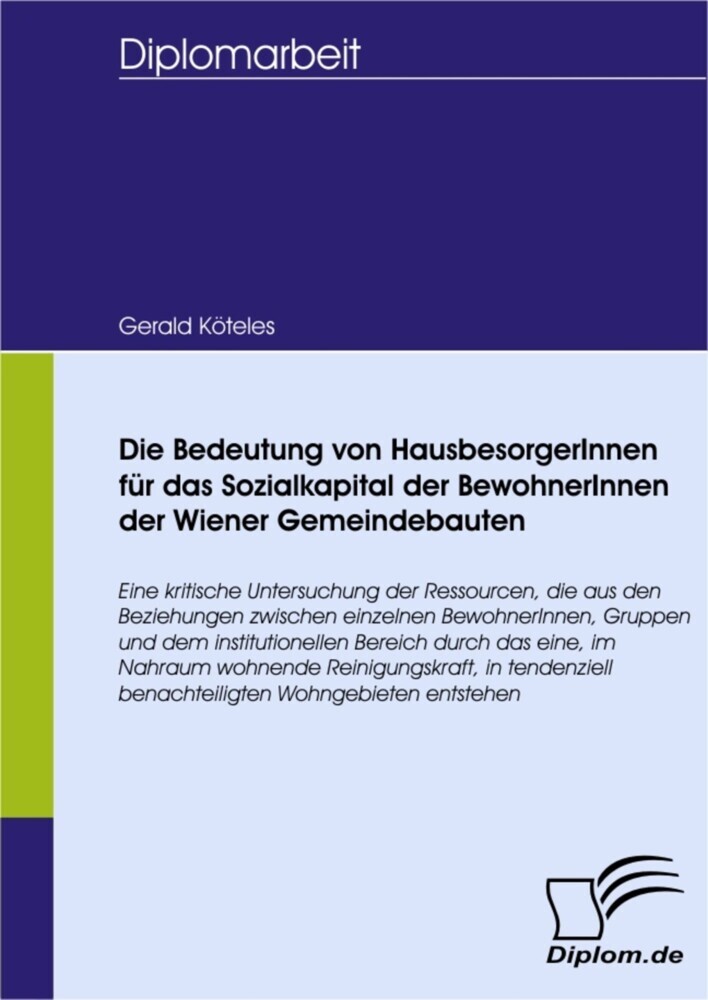 Die Bedeutung von HausbesorgerInnen für das Sozialkapital der BewohnerInnen der Wiener Gemeindebauten main product photo