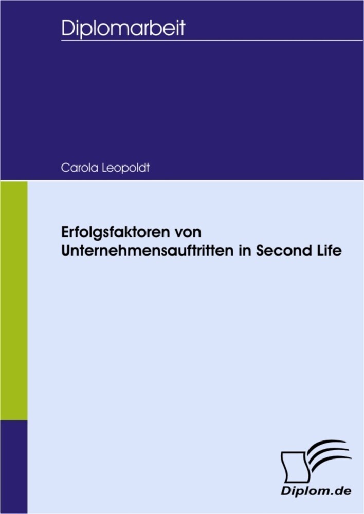 Erfolgsfaktoren von Unternehmensauftritten in Second Life main product photo