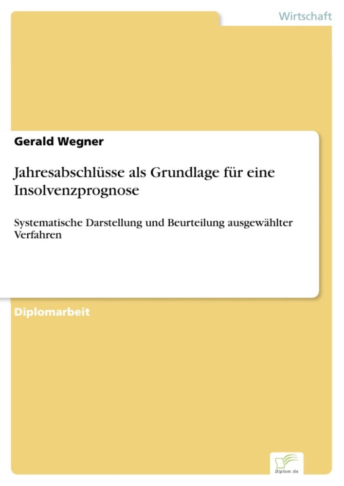 Jahresabschlüsse als Grundlage für eine Insolvenzprognose main product photo
