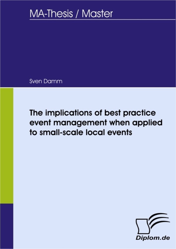 The implications of best practice event management when applied to small-scale local events main product photo