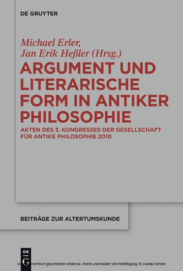 Argument und literarische Form in antiker Philosophie main product photo