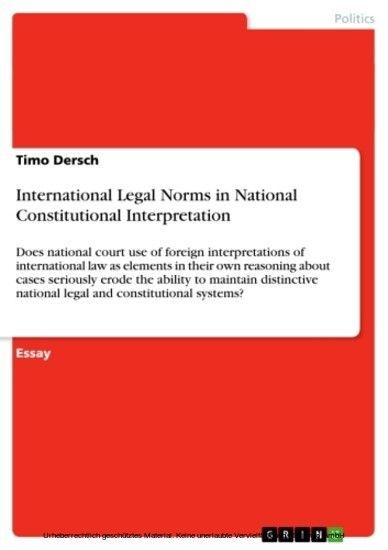 International Legal Norms in National Constitutional Interpretation main product photo
