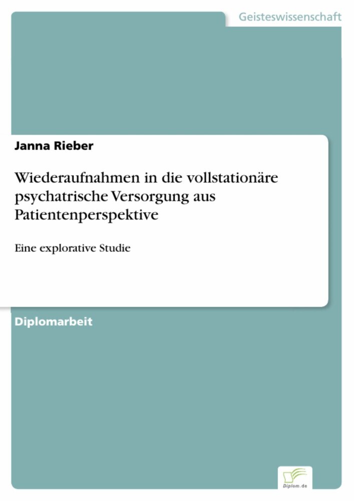 Wiederaufnahmen in die vollstationäre psychatrische Versorgung aus Patientenperspektive main product photo