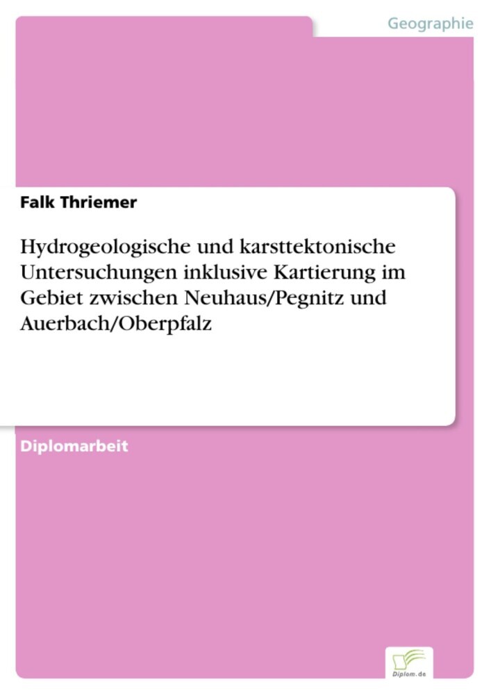 Hydrogeologische und karsttektonische Untersuchungen inklusive Kartierung im Gebiet zwischen Neuhaus/Pegnitz und Auerbach/Oberpfalz main product photo